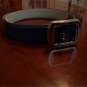 Anne Klein Leather Belt, Blue